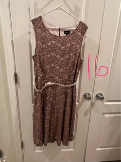 Lace Overlay Sleeveless Dress with Belt