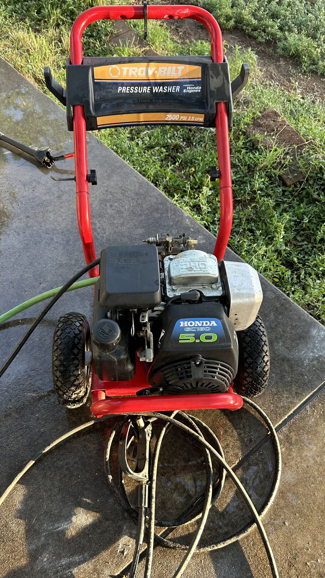 Troy-Bilt 2500 PSI 2.5 GPM with Honda engine GC160 160cc,5.0 HP.hose(No washer gun)(address in description