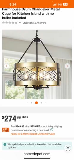 4 light 17.71" Dimmable Black Farmhouse Drum Chandelier Metal Cage for Kitchen Island with no bulbs included L6