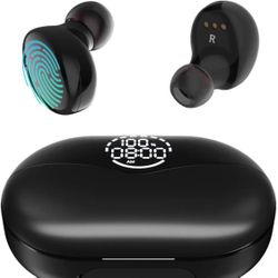 New! Wireless Earbuds, Bluetooth Earbuds with LED Digital Display Charging Case, IPX8 Waterproof Noise Cancelling Earphones Built-in Mic, Touch Contro
