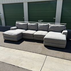 Beautiful Gray Sofa Sectional Couch + Free Delivery