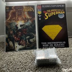 Black Adam Dc Comic Book Brand New & Dc Super Man Comic Book Brand New  And 108 Magic Gathering Cards 