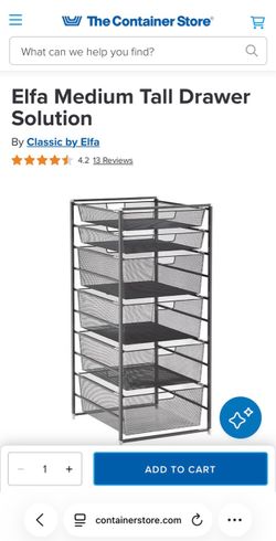 Elfa Medium Tall Drawer Solution Graphite