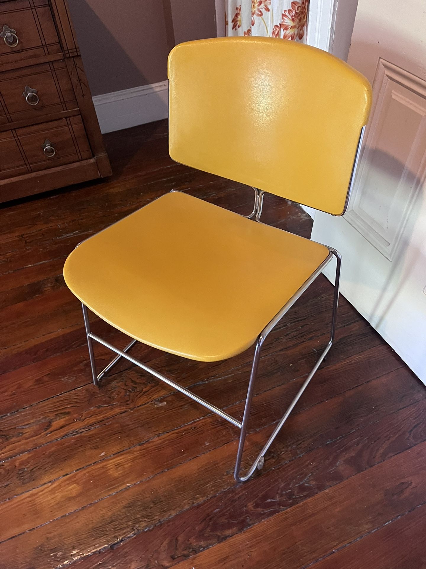 Vintage Yellow/Steel Mid-Century modern chair
