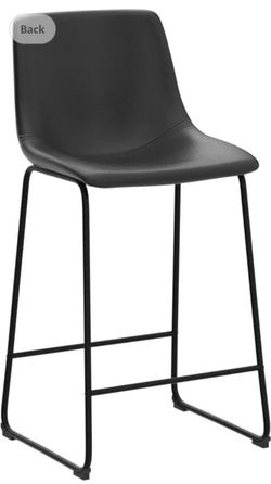 Black Faux Leather Counter Stool