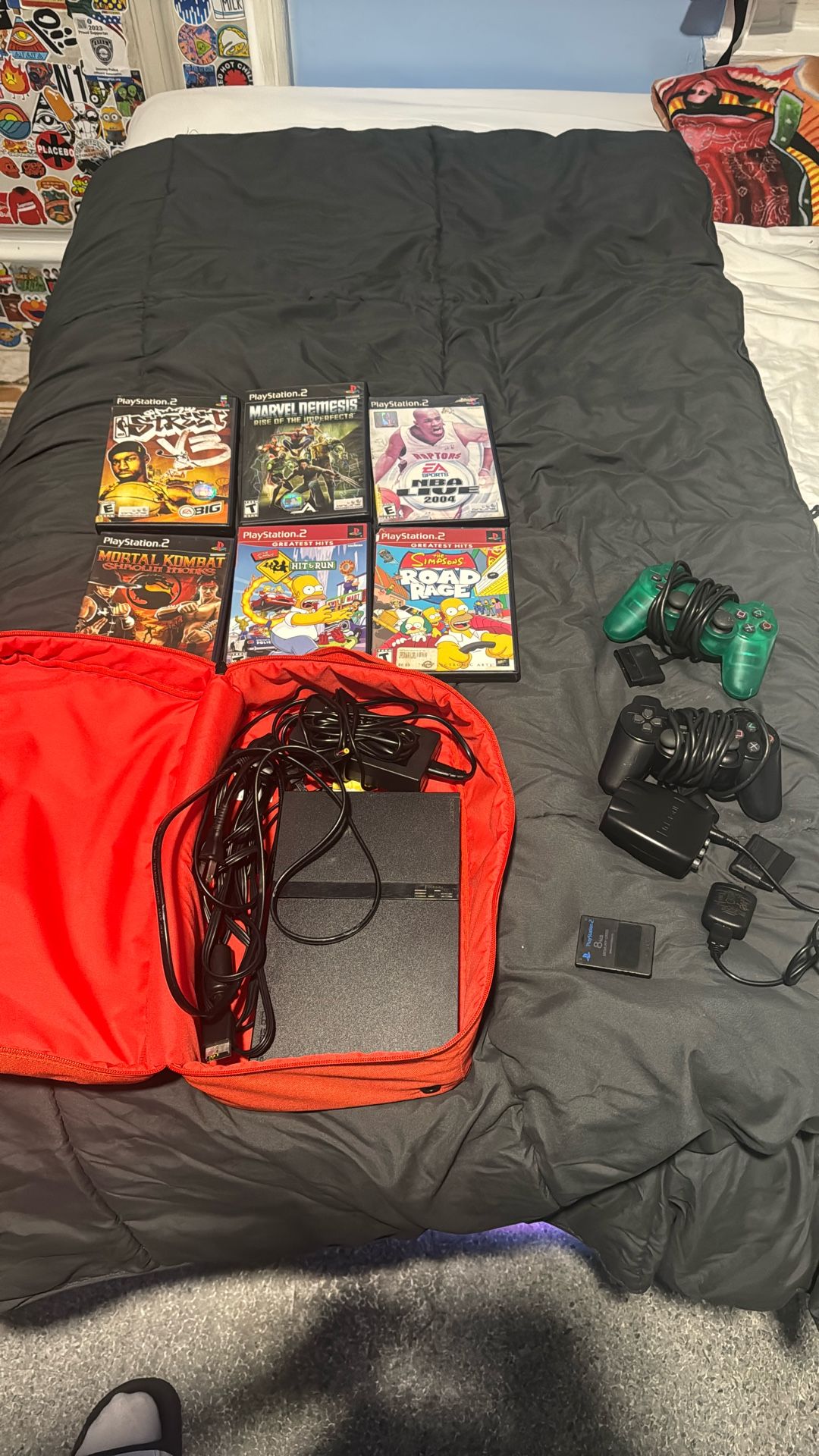 Ps2 With Games With Hdmi Adapter And Two Controllers And Memory Card