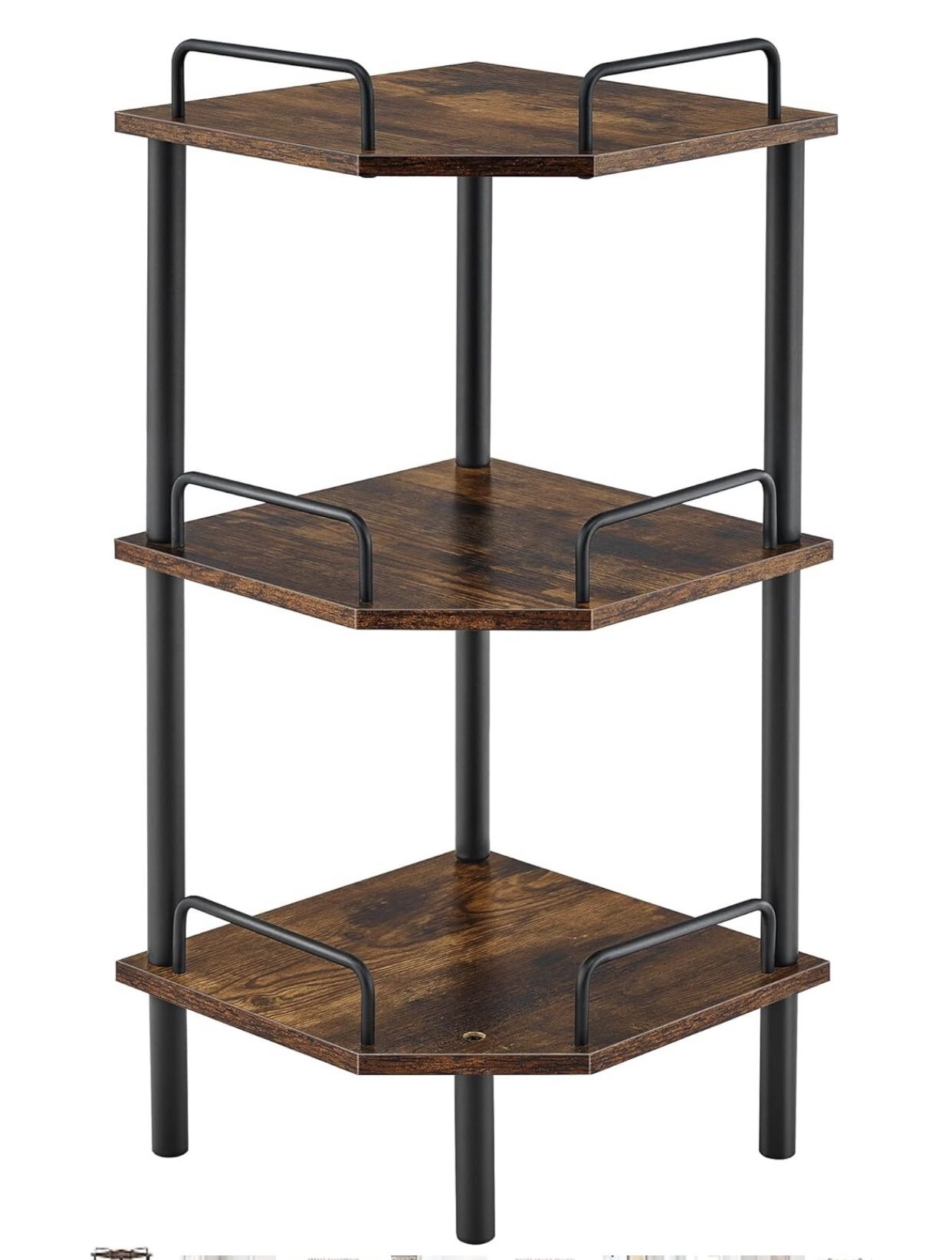 Tajsoon Corner Shelf Stand, 3 Tier Industrial Corner Shelves, Multipurpose Standing Display Shelf, Corner Shelving Unit