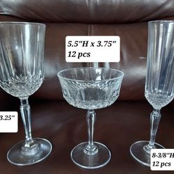 Mikasa Classic Crystal Wine Glasses, Champagne Glasses, Coupe Glasses. Set Of 12