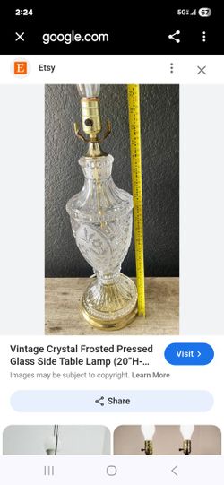 Crystal Cut Glass Lamp With Shade.