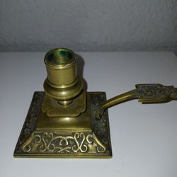 French Ornate Brass Chamber Stick 