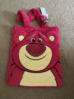 Disney Parks Soft Plush Fluffy Lotso Bear Tote Bag