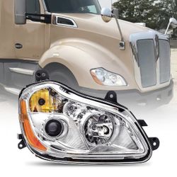 UNUSED! Right Passenger Headlight Fits 2013-2022 Kenworth T680, Replacement Projector with Bulbs in