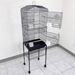 (Brand New) $60 Bird Cage 60” Tall Standing Parrot Parakeet with Rolling Stand 18x14x60 Inches 