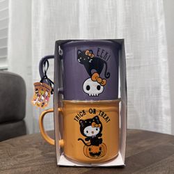 Sanrio Hello Kitty Halloween Black Cat Mug Set Of 2
