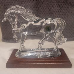 Waterford Society Crystal Legends And Lore Unicorn W/Base 2001 Artist Signed