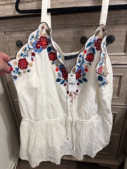 Lane Bryant Floral Embroidered Tank Top Size 22