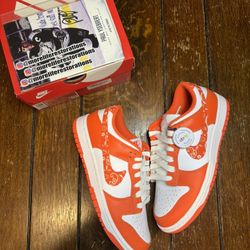 Size 8 - Nike Dunk Low Orange Paisley Womens new with box 