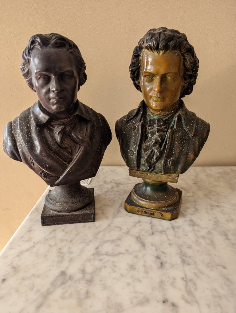 Mozart And Beethoven Bust Statue 