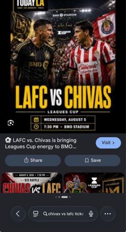 Chivas vs Lafc tickets $200each