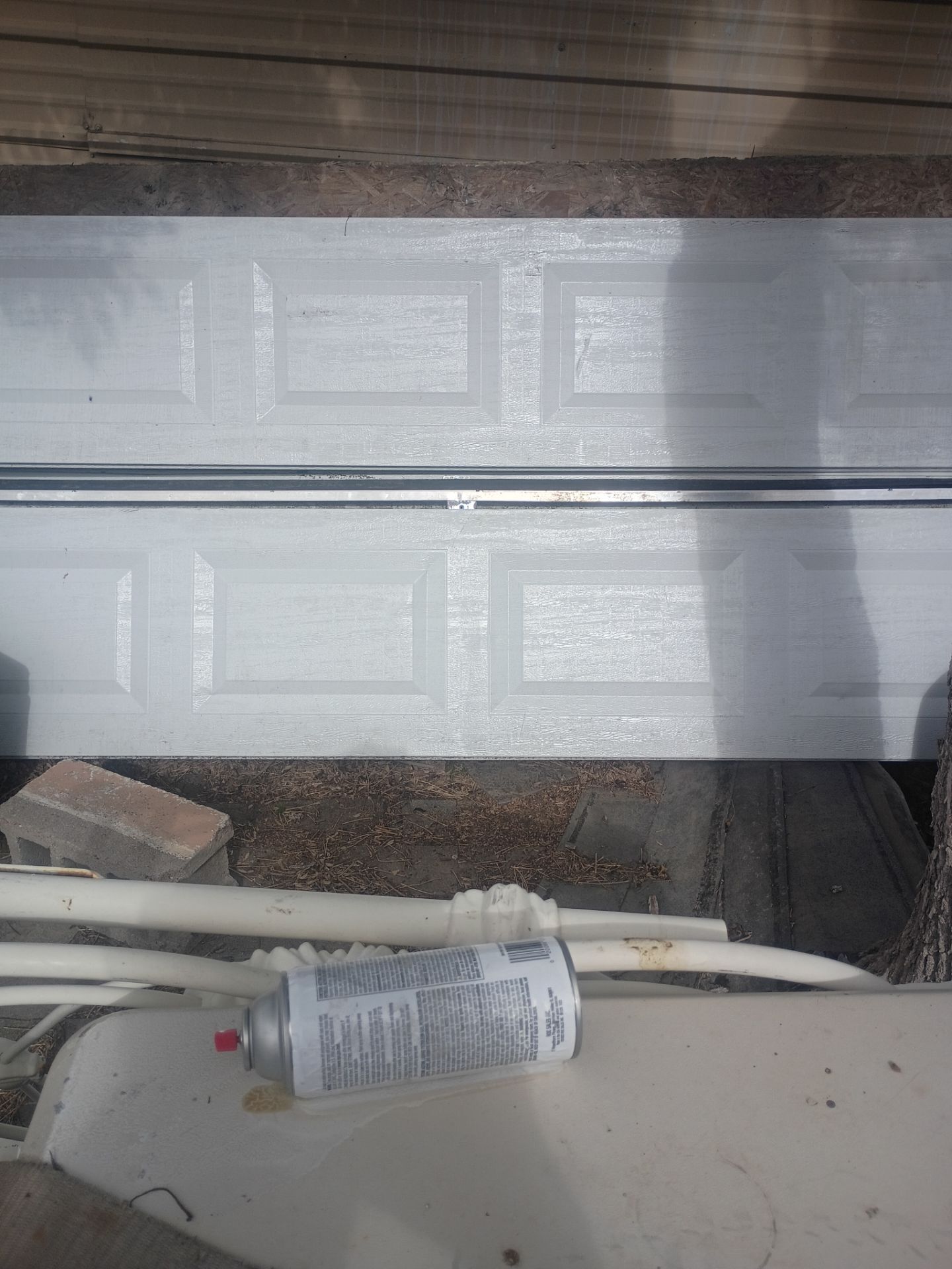 still single car garage door 9x7 with all hardware and trash