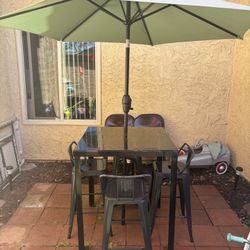 Metal Table And Bar Stools