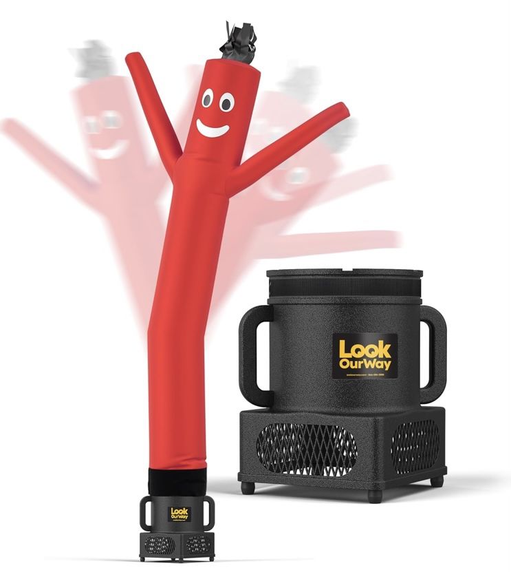 Air Dancers Wacky Waving Inflatable Tube Man - 7ft Tall Inflatable Dancing Man with Weather-Resitant Blower for Business Advertising - Red
