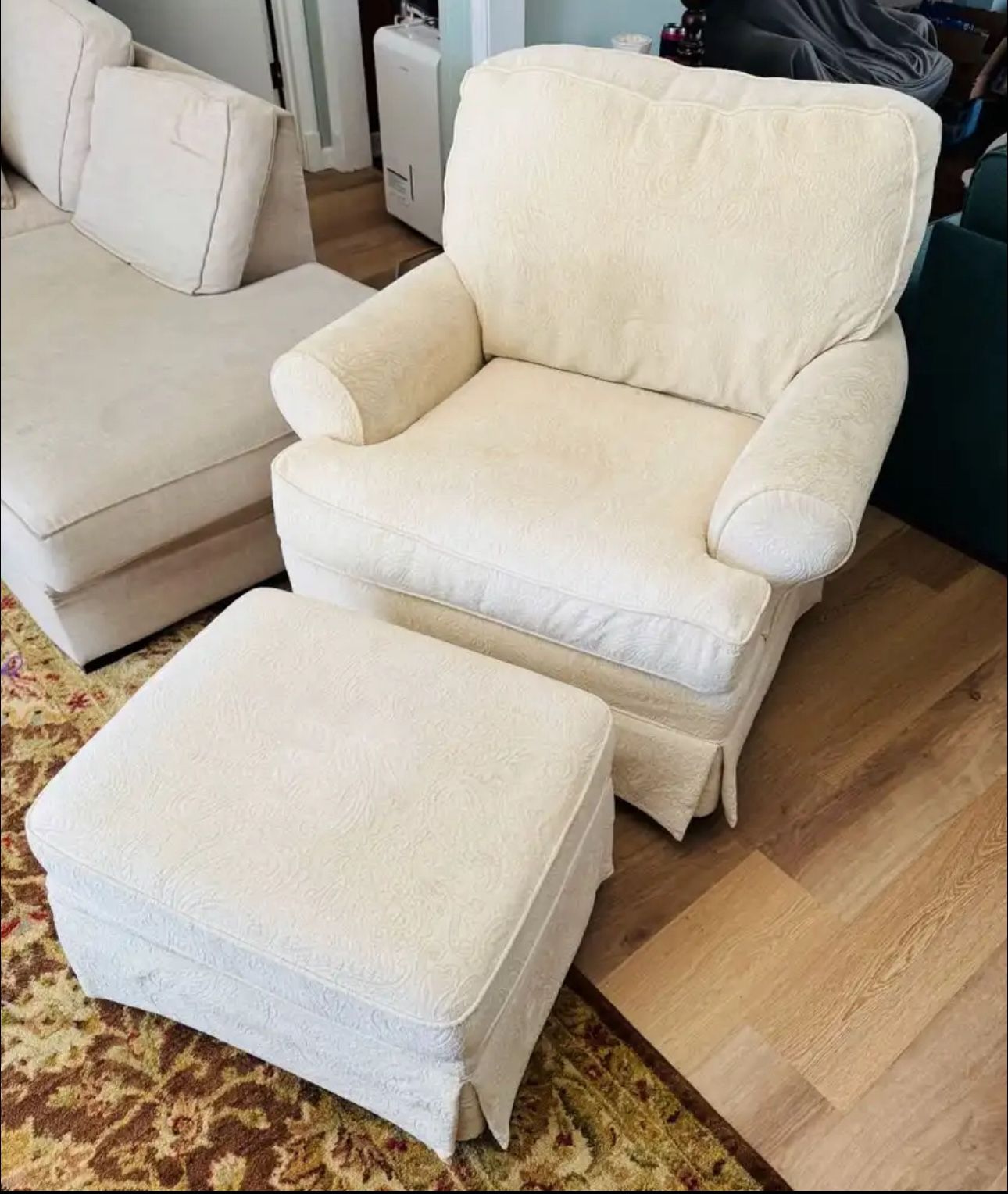 Comfortable armchair with matching