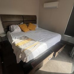 MUST SELL. King Size Bed And Bed Frame 