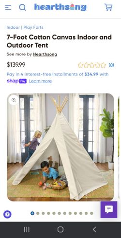 7ft Kids Canvas Tent