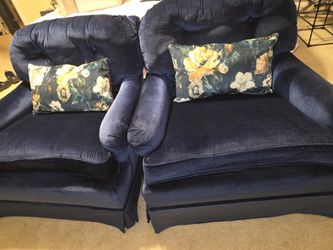 Blue Velvet Two-Seat Sofa