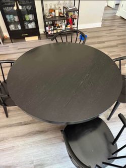 Black wood dining table