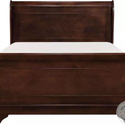 Two Queen Wood Sleigh bed Frames 