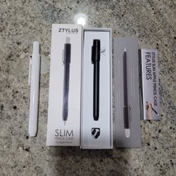 2× Apple Pencil Cases For 1st Gen(1×Plastic Case, 1×Aluminum Metal Case)