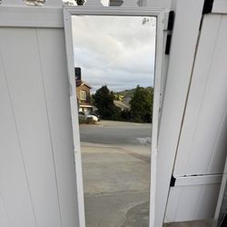 ► FREE Only If  u Can Help! Full Length Door Mirror Rectangle Framed 16 x 56 inch Iridescent White Wood Frame