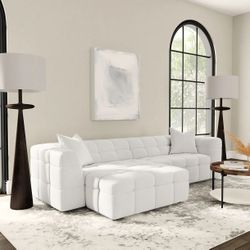 White Plush Sectional BRAND NEW 
