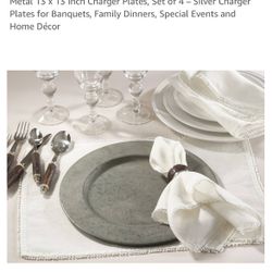 New Rustic 4pc. Farmhouse Chargers for Dining Table