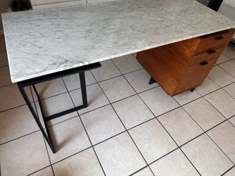 CB2 Fullerton Mid Century Modern Desk Top Marble