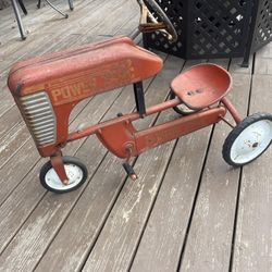 AMF Antique Power Trac Pressed Steel Pedal  Tractor Chain Driven 1960’s. Working Condition