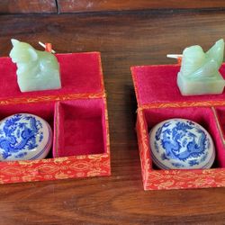 Vintage Jade Chinese Stamper Kits 