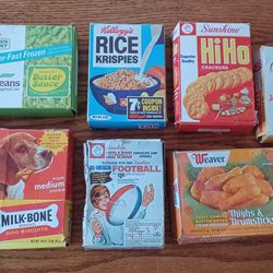 Old Retro 1960's Kid Child Kitchen Set Food Boxes