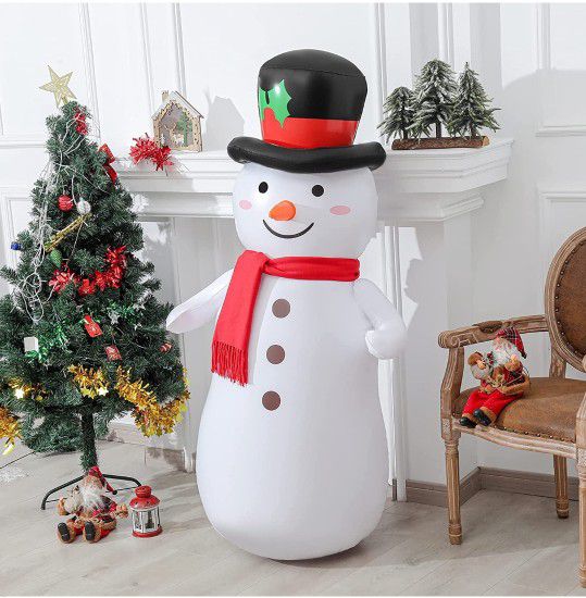 Christmas Inflatable Decoration Outdoor & Indoor 5 FT, Snowman Inflatable with Colourful Light  Scarfe NOT Included