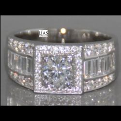 New 18k White Gold Men Wedding Ring 