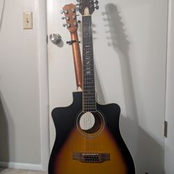 Unique Double-Sided Acoustic-Electric Guitar! 12+6 String in One!