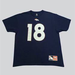 Broncos Peyton Manning vintage NFL football navy blue t shirt Size 2XL 26x31.5
