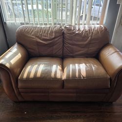 Genuine Leather Loveseat – Great Condition – MOVING SALE