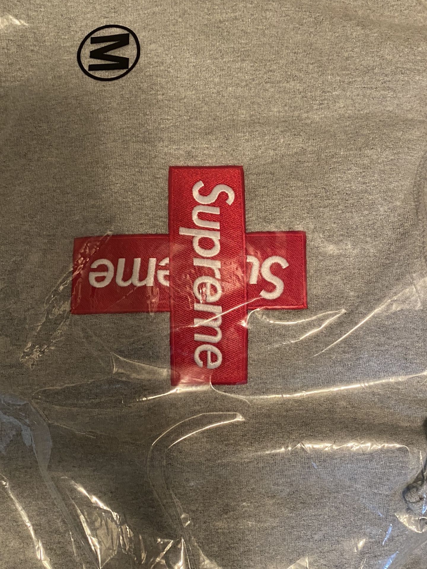 Supreme Cross box Logo Medium Grey hoodie