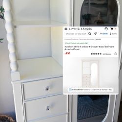 Madison White II 1-Door 4-Drawer Wood Bedroom Armoire Closet-• Madison White Twin Wood Daybed With Pull-Out Twin Trundle | Platform