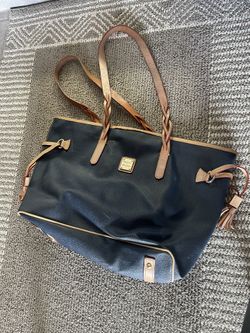 TOTE DIONEY & BOURKE NAVY BLUE REAL LEATHER