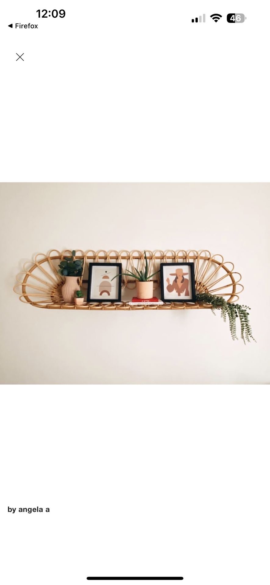 Urban Outfitters Rattan Wall Shelf