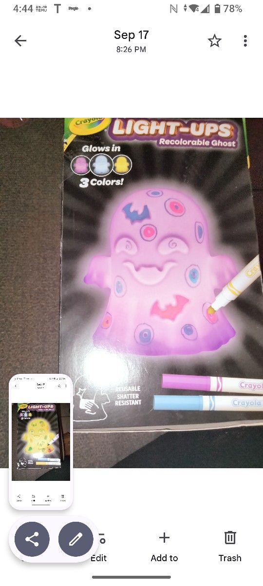 Light Up Recolorable Ghost